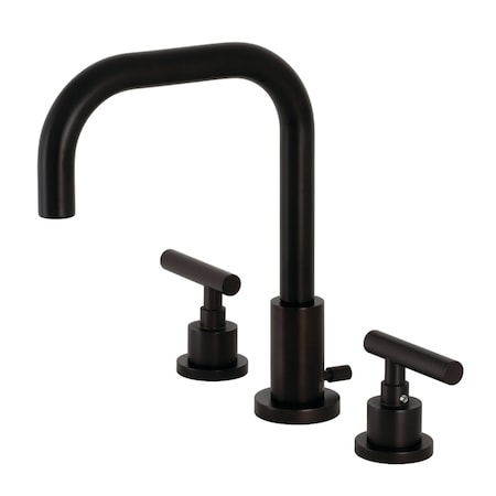 Kingston Brass FSC8935CML Manhattan Widespread Bathroom Faucet W/ Brass Pop-Up, Bronze FSC8935CML
